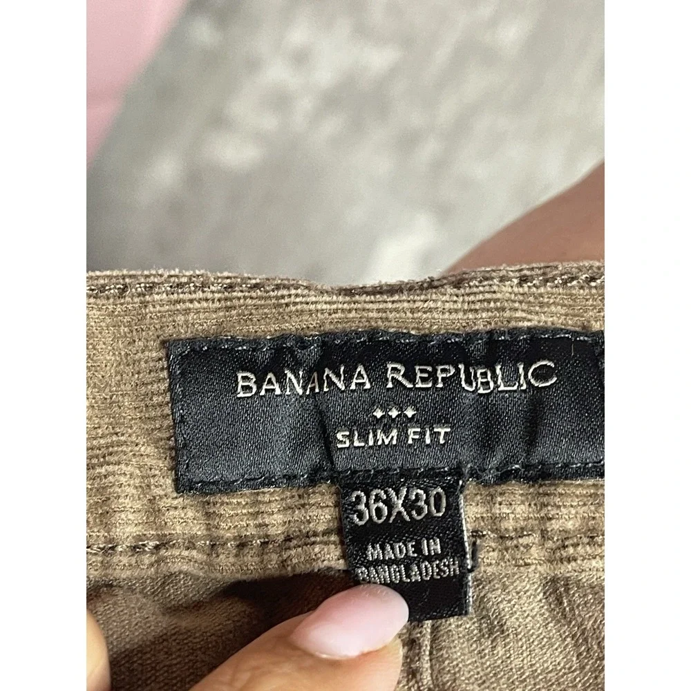 Banana Republic Pants Men's 36 x 30 Corduroy Brown Regular Fit Straight Leg Bag6